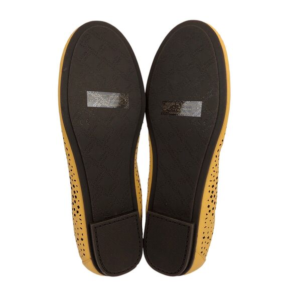 Vionic Robyn Perforated Leather Ballet Flats Shoes Size 9.5 Buttercup New Defect - Picture 7 of 8